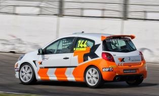 Automotive racing vehicle on track